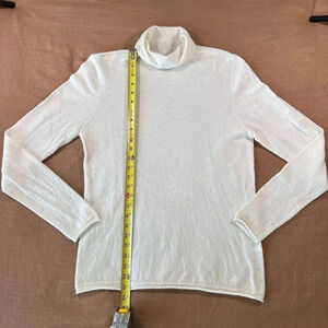 Assual‎ Women's White Wool Long Sleeve Turtleneck Pullover Sweater Size XL